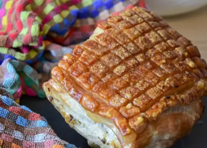 Kan man lave flæskesteg i en airfryer med sprød svær?